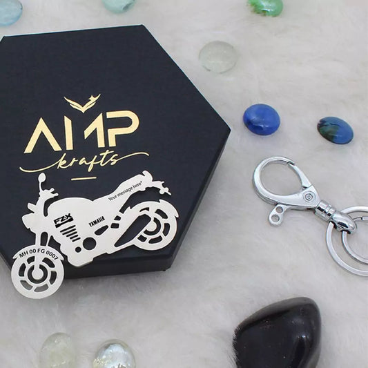 Personalized Yamaha FZ-X keychain with custom name engraving