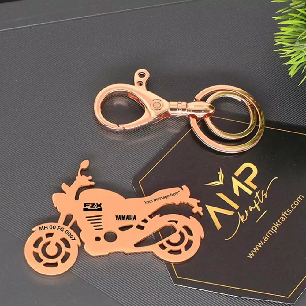 Premium metal keychain designed for Yamaha FZ-X riders