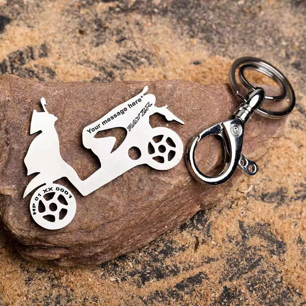 Personalized Yamaha Ray ZR keychain with custom name engraving