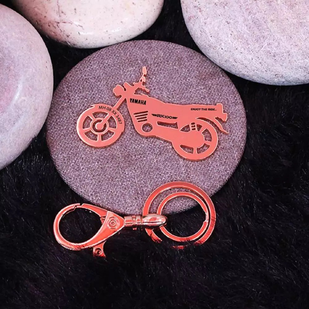 Name engraved bike key accessory for Yamaha RX 100