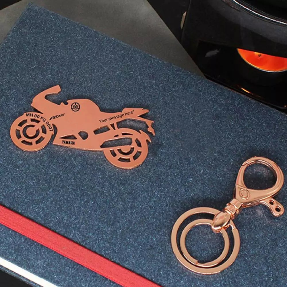 Name engraved bike key accessory for Yamaha YZF R15 V3