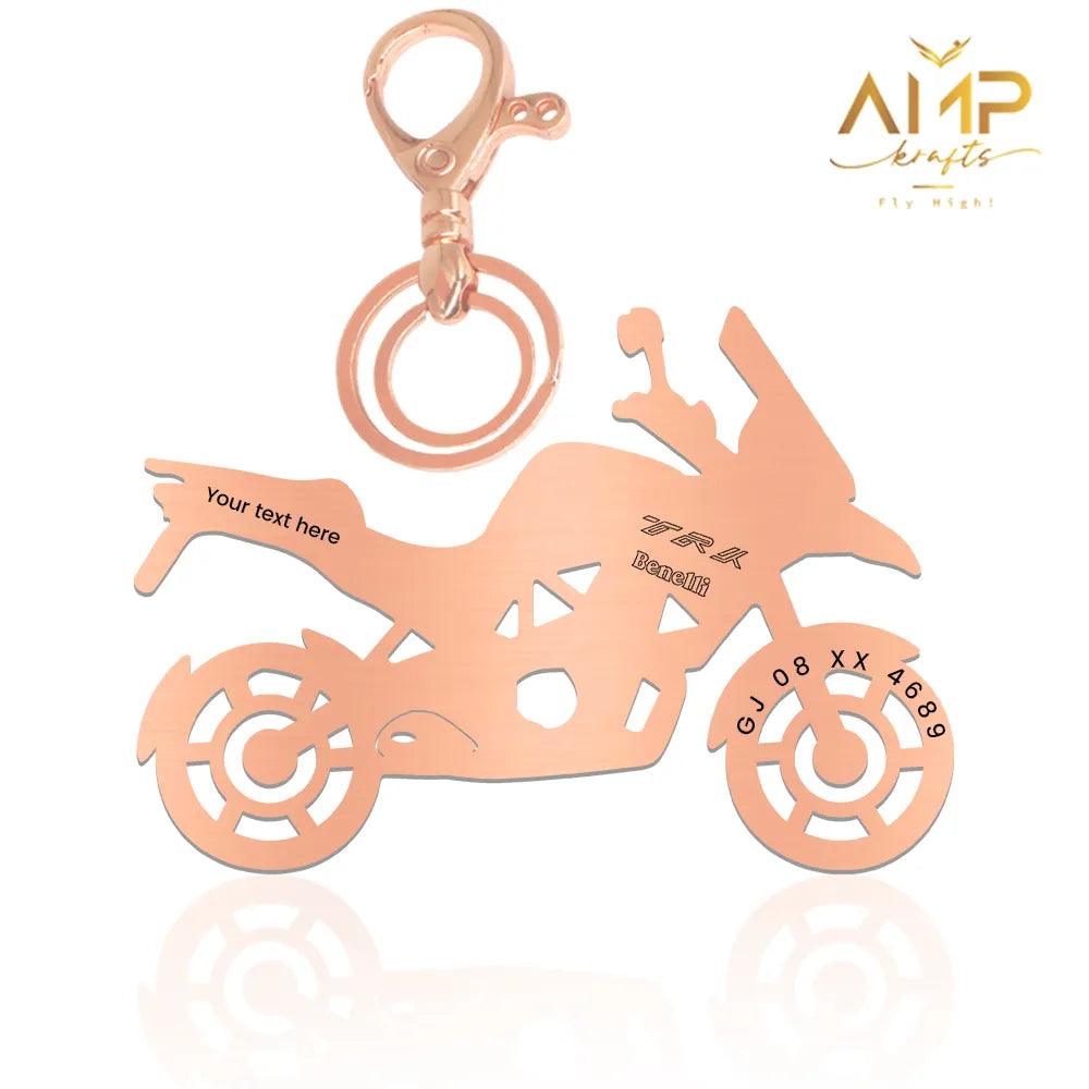 Benelli TRK 251 personalised keychain with name – ideal gift for bikers