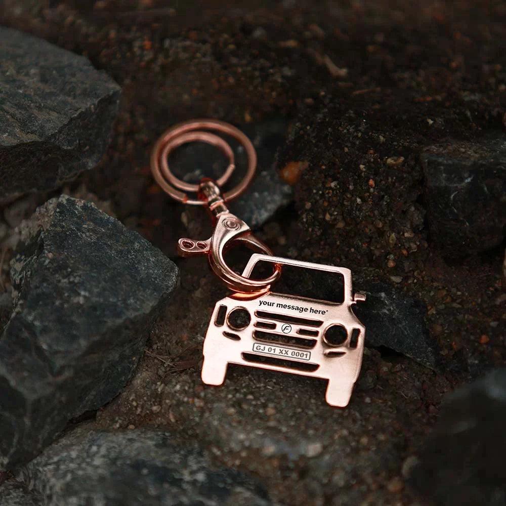 Personalized Force Toofan Keychain rose gold 