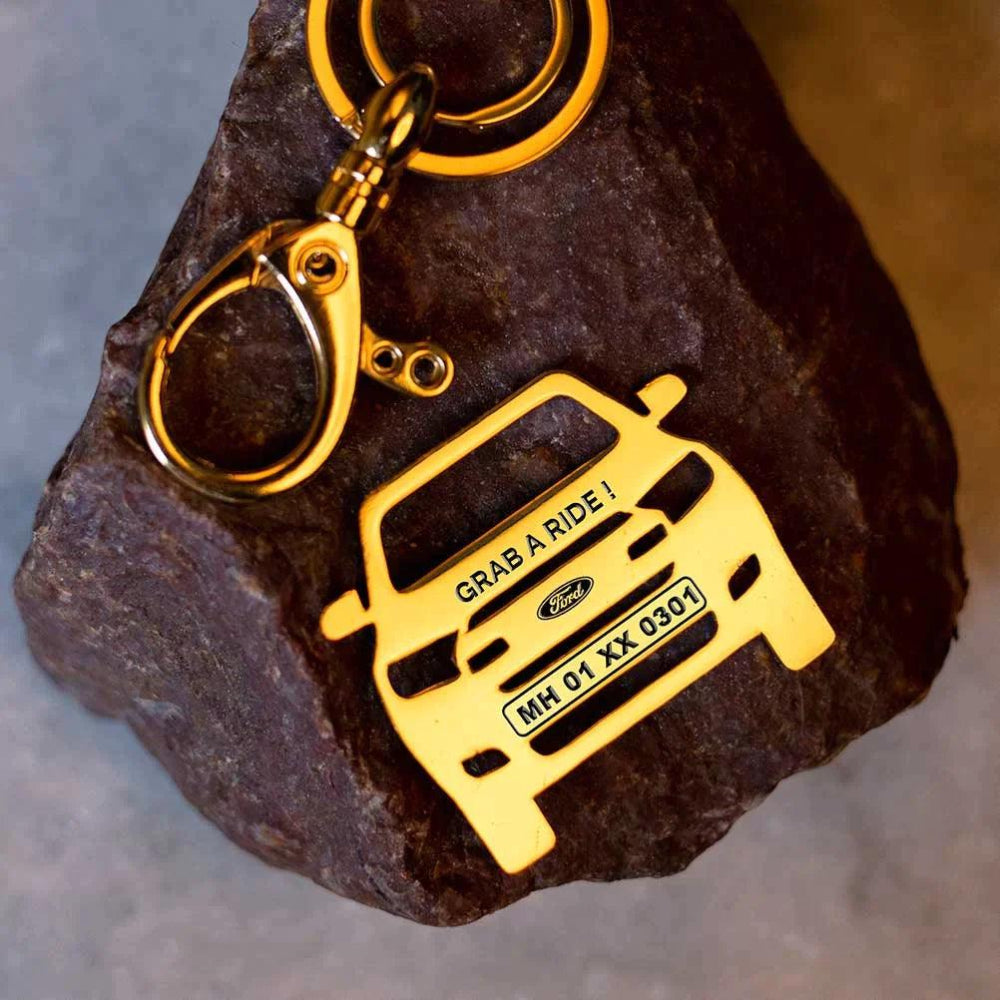 Ford Endeavour metal key accessory, substantial feel with clean finish