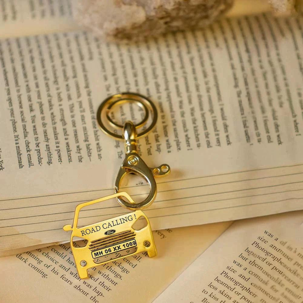 Personalized Ford Figo keychain, compact accessory for daily driving