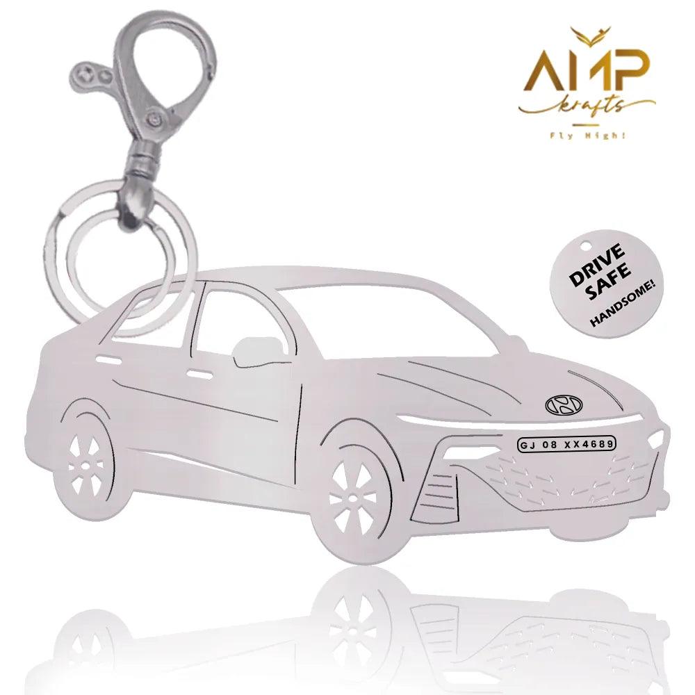 Hyundai Verna 2023 Keychain personalized keychain Sideview keychains for car