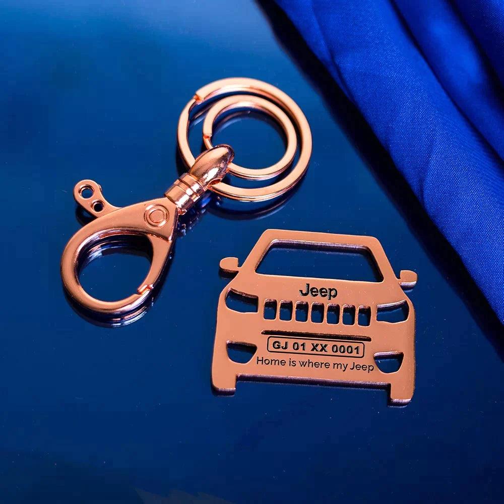 Buy personalized jeep compass keychains rose gold 