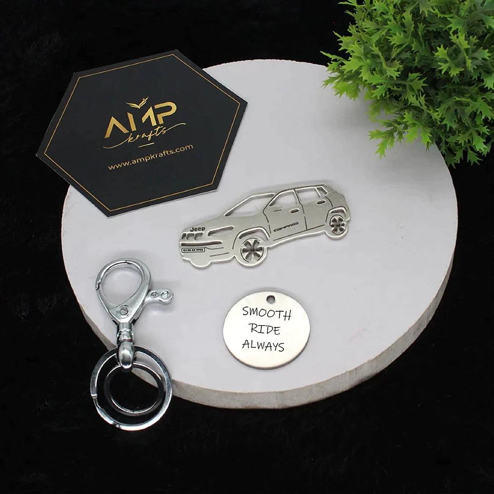 Buy personalized jeep compass keychains sideview keychains , latest keychains