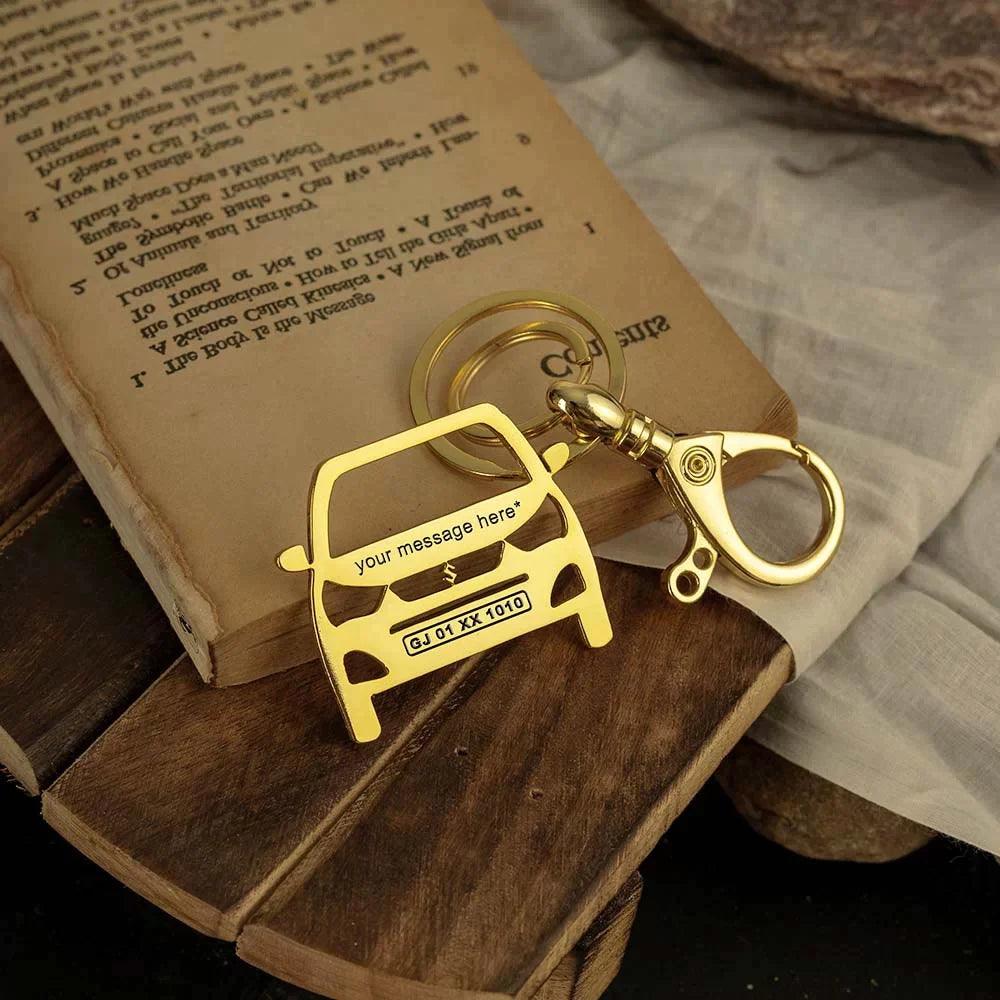 Maruti suzuki alto personalized keychains , name and number plate keychain , perfect gift for men , perfect gift for new car