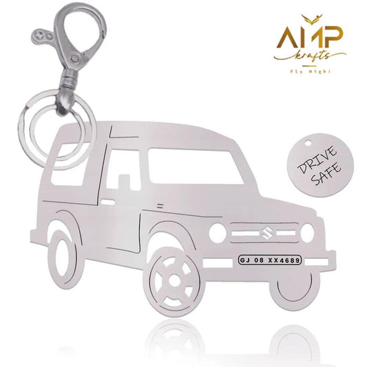 Personalized Name & Number Plate keychain | Maruti Suzuki Gypsy Keychain