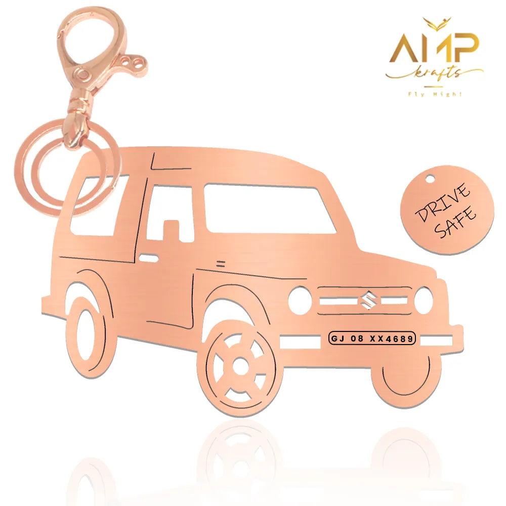 Personalized Name & Number Plate keychain | Maruti Suzuki Gypsy Keychain