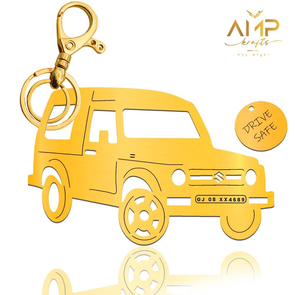 Personalized Name & Number Plate keychain | Maruti Suzuki Gypsy Keychain