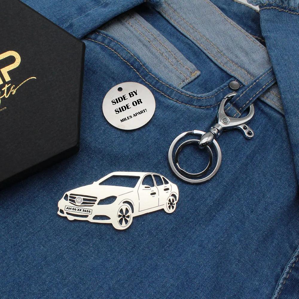 Personalized Name & Number Plate keychain | Mercedes Benz C-Class (2020) Keychain