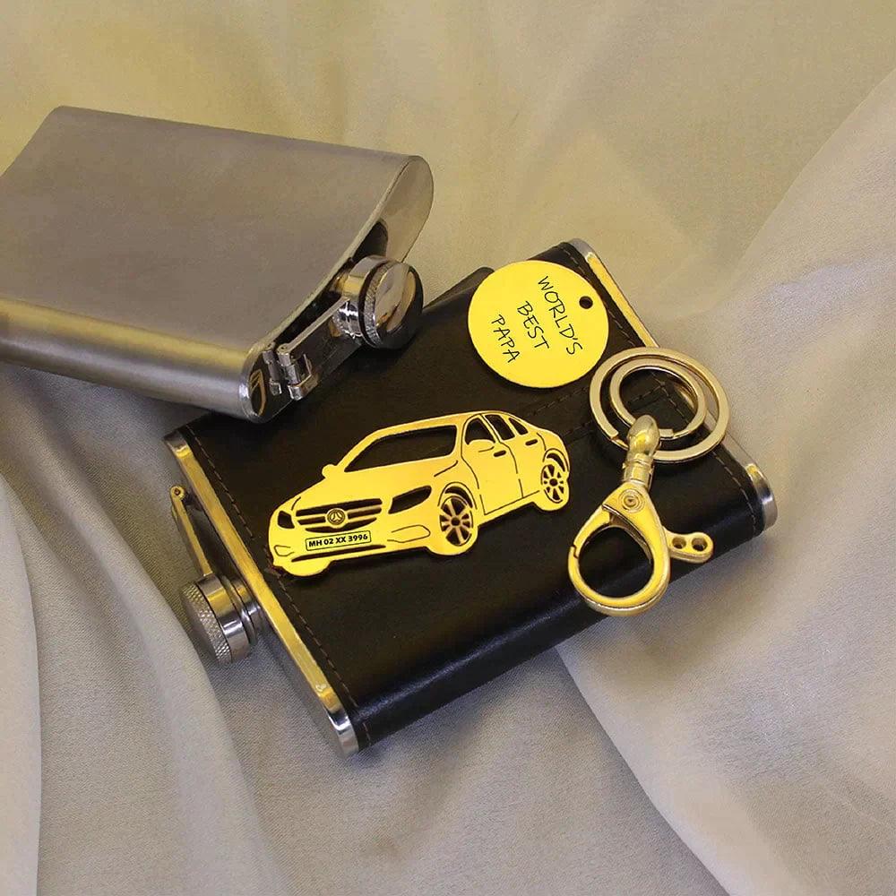 Personalized Name & Number Plate keychain | Mercedes Benz E-Class Keychain