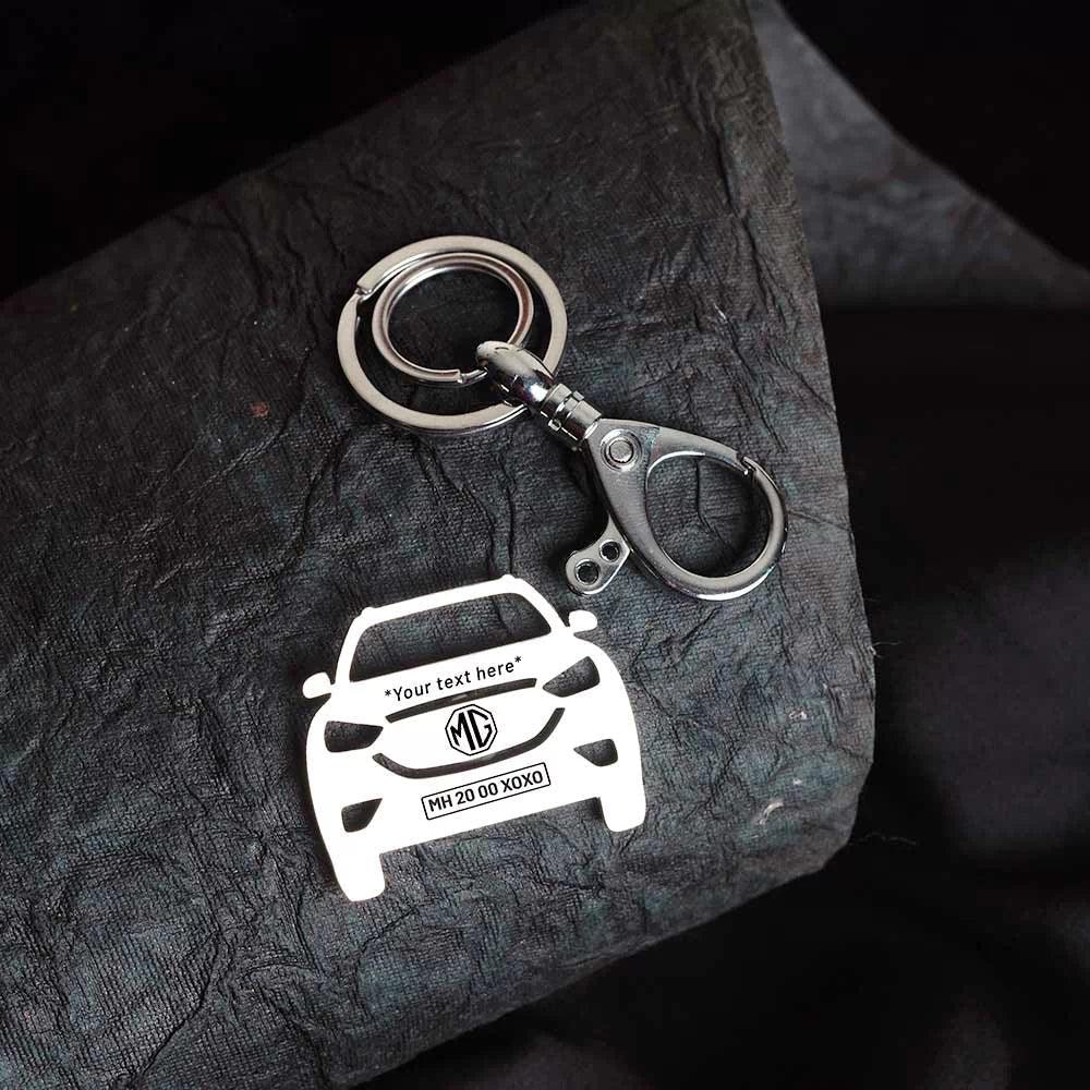 Personalized Name & Number Plate keychain | MG Astor Keychain