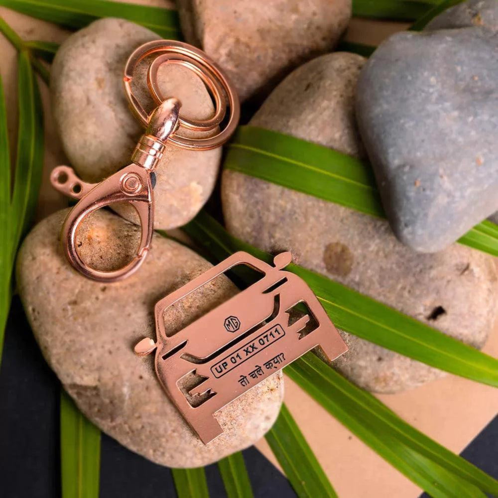 MG Hector Keychain Front View Rose-Gold