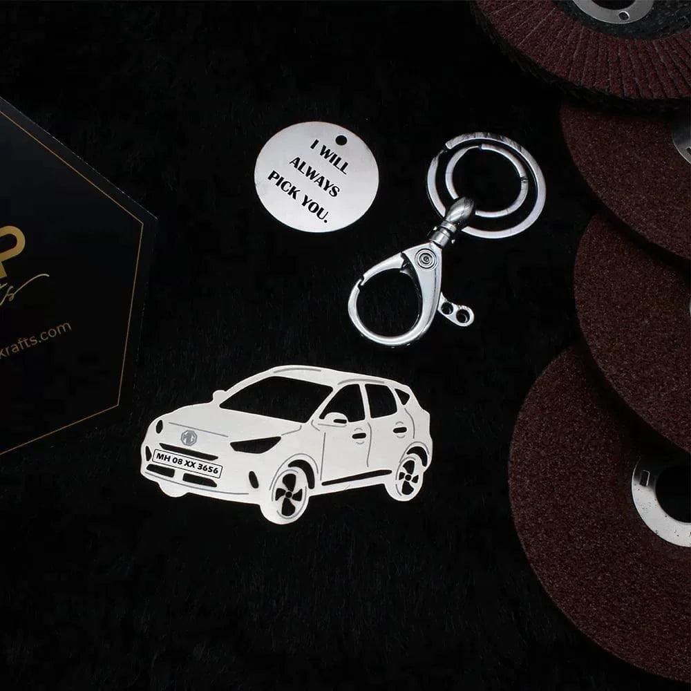 Personalized Name & Number Plate keychain | MG ZS EV (2022) Keychain