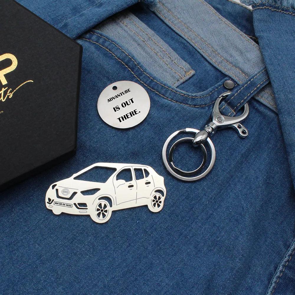 Personalised Name & Number Plate keychain | Nissan kicks Keychain