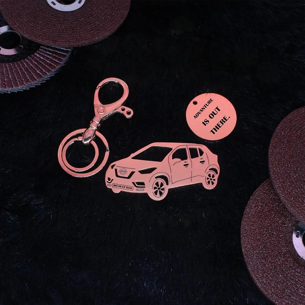 Personalised Name & Number Plate keychain | Nissan kicks Keychain