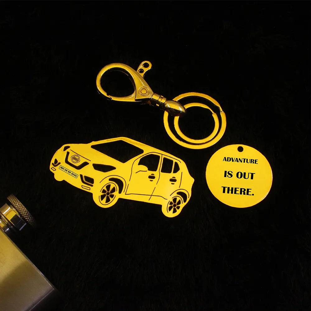 Personalised Name & Number Plate keychain | Nissan kicks Keychain