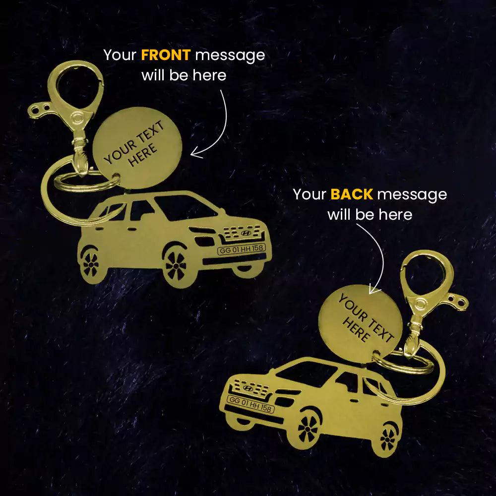 Personalised Custom Name Number Plate Message Keychain India