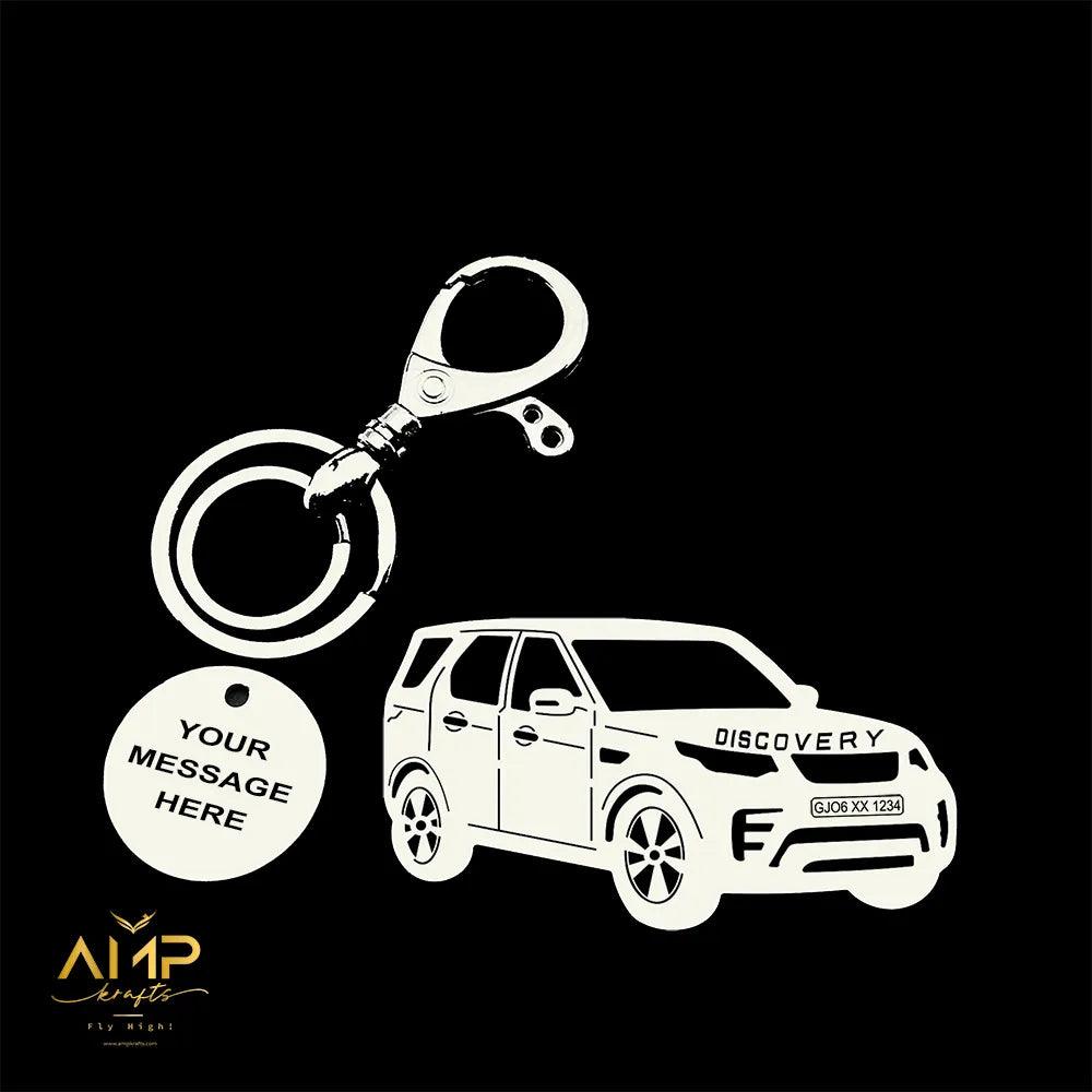 Personalized Name & Number plate keychain | Range Rover Discovery Keychain