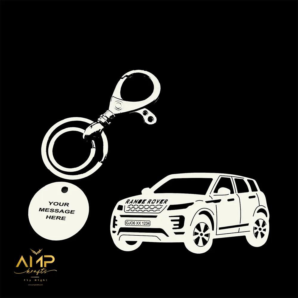 Personalized Name & Number Keychain | Range Rover Evoque Keychain