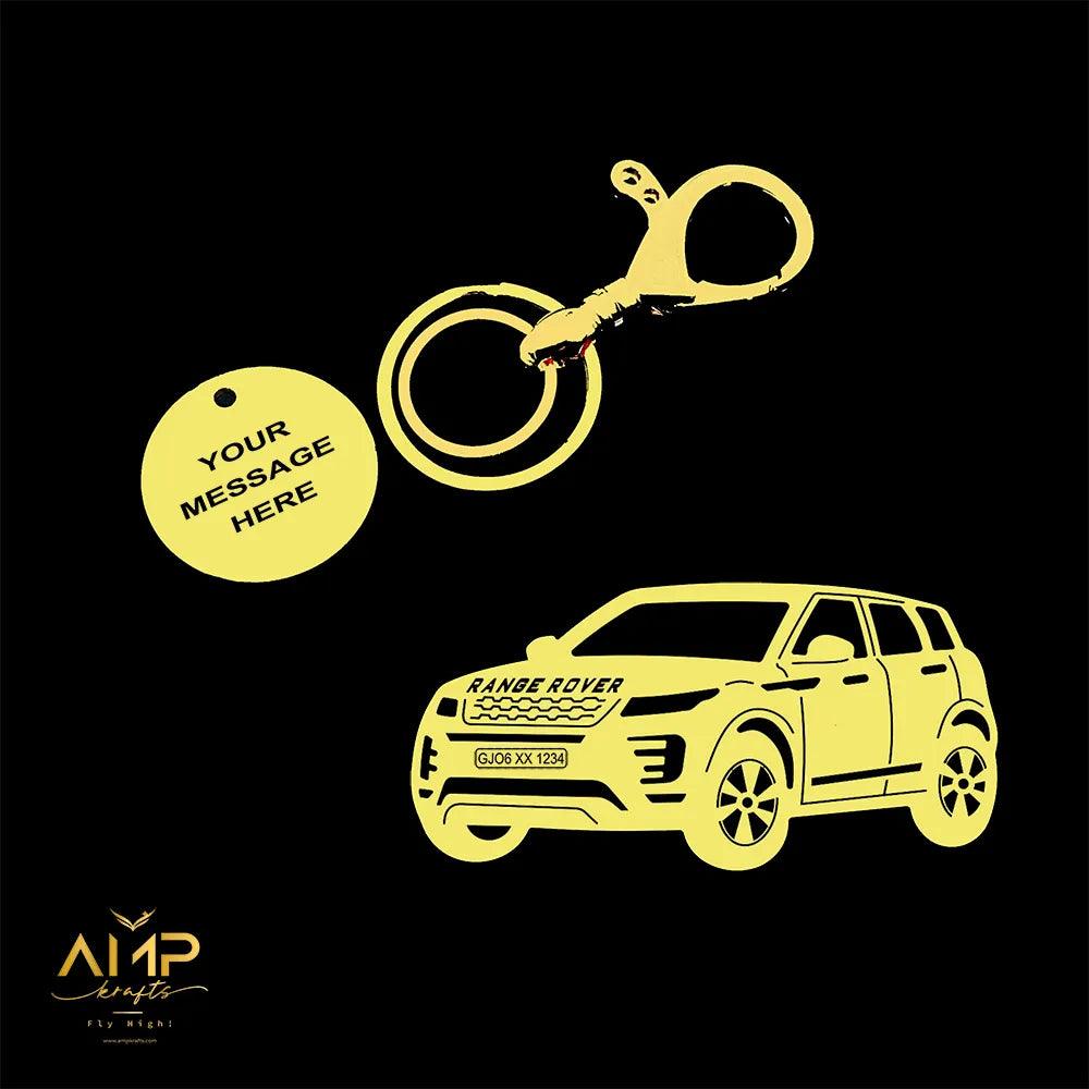 Personalized Name & Number Keychain | Range Rover Evoque Keychain