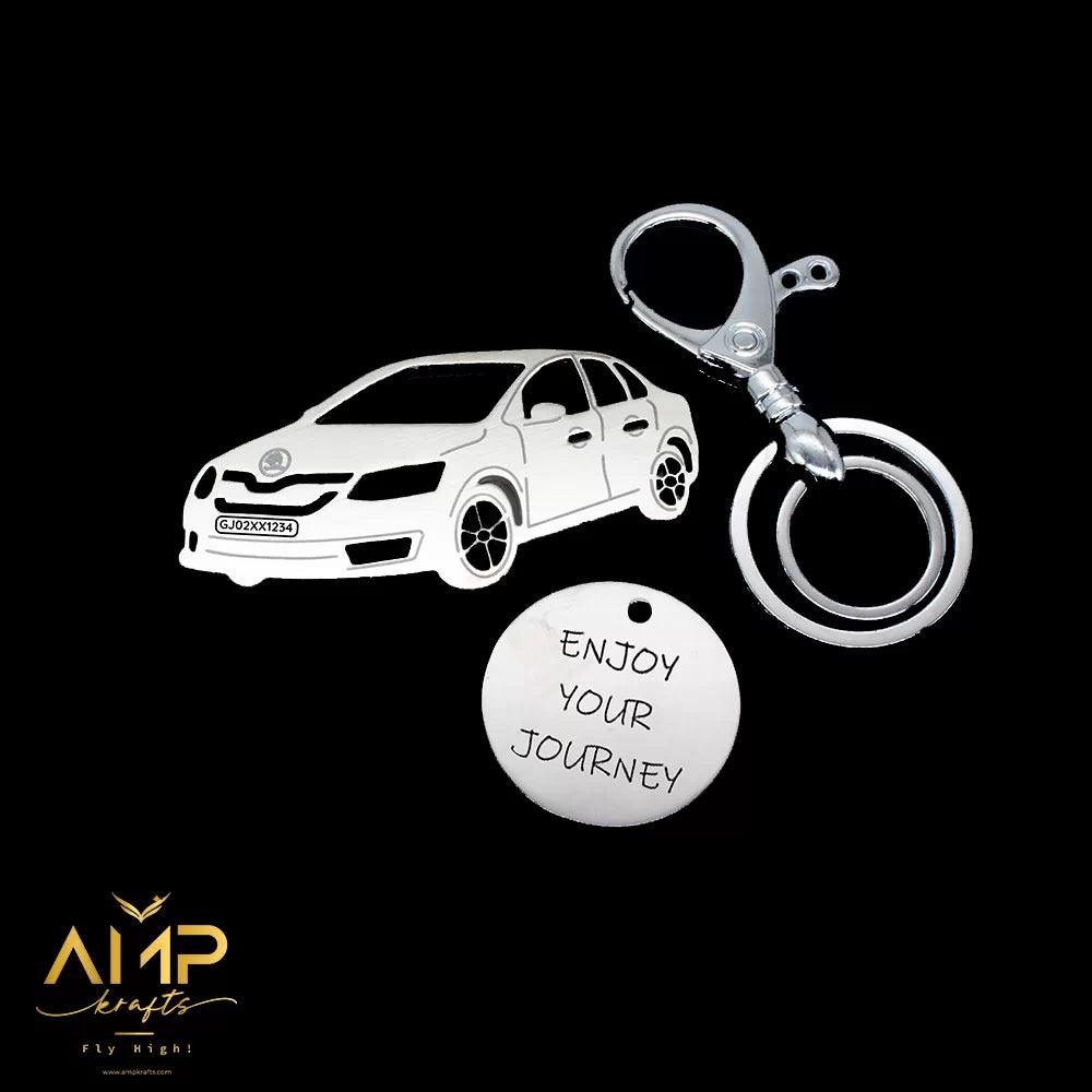 Personalised car keychain | Skoda Rapid Monte Carlo (2017) Keychain