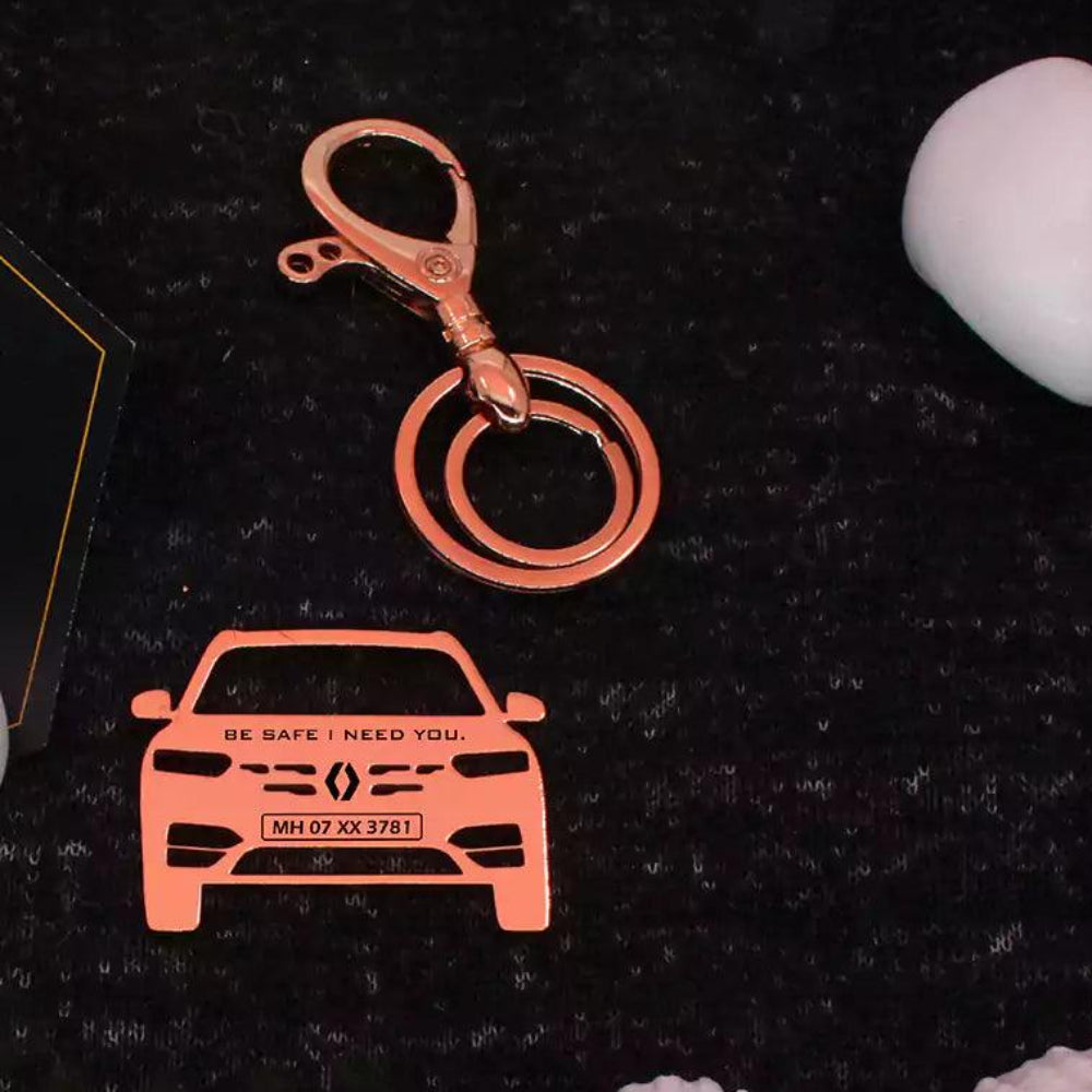 Personalized Renault Kiger keychain gift for husband car lover
