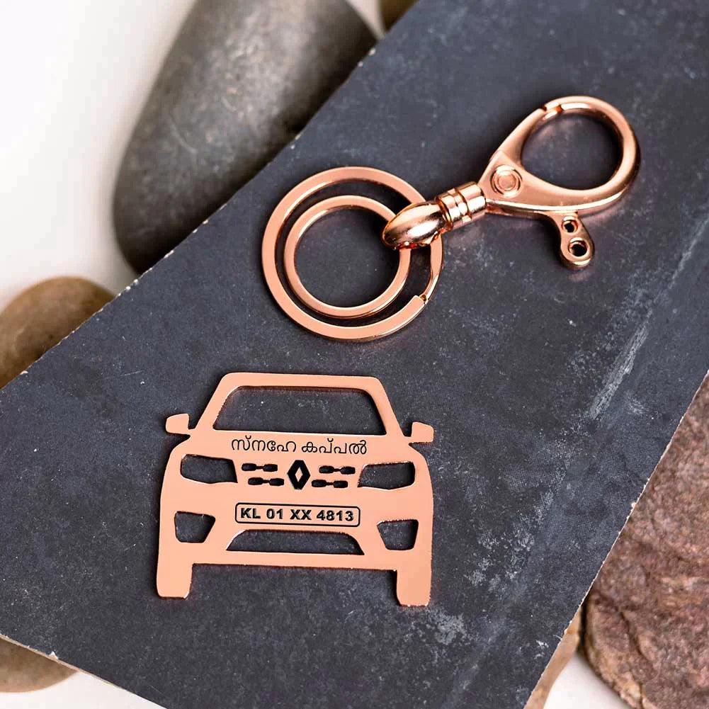 Personalised Name and number Plate | Renault Kwid Keychain