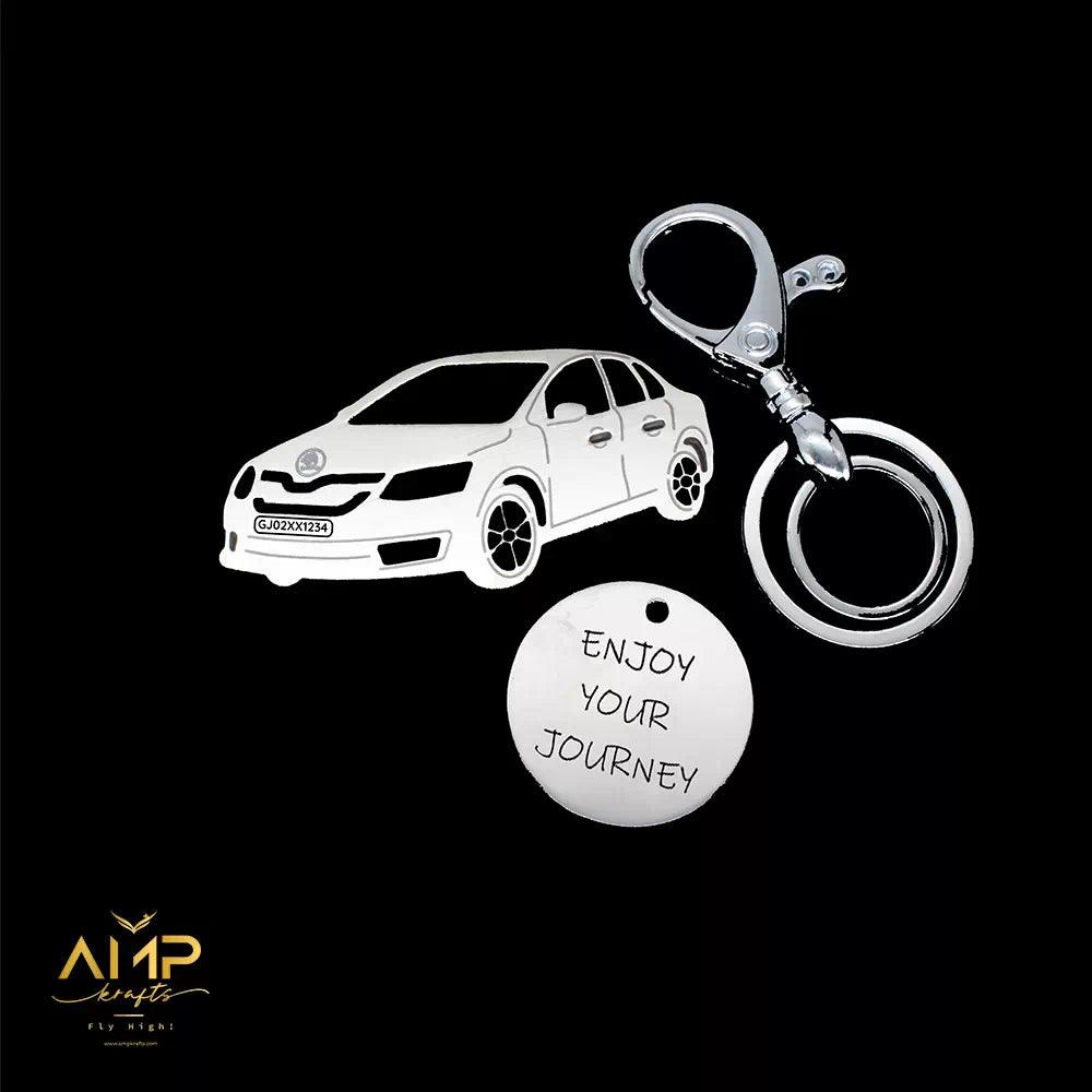 Personalised car keychain | Skoda Rapid (2021) Keychain