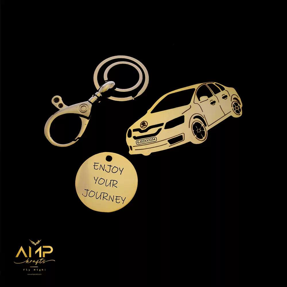 Personalised car keychain | Skoda Rapid (2021) Keychain