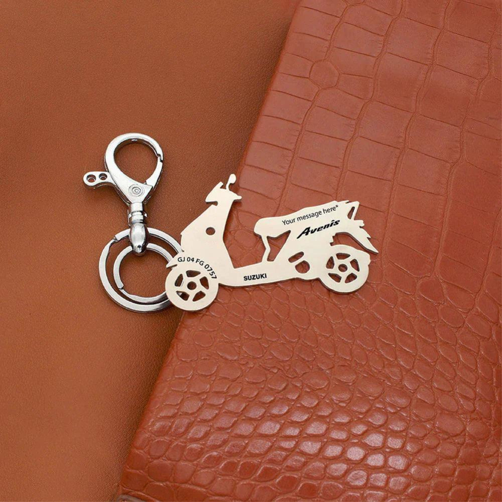 Name engraved bike key accessory for Suzuki Avenis 125 New