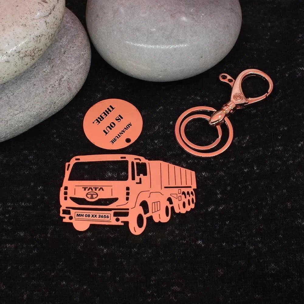 Personalized keychain for  Tata 4018 Truck Siew view Keychain