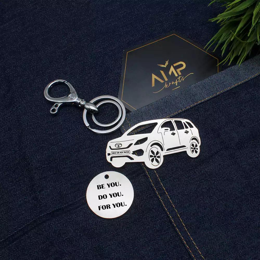 Personalized keychain for Tata Hexa New Model Keychain