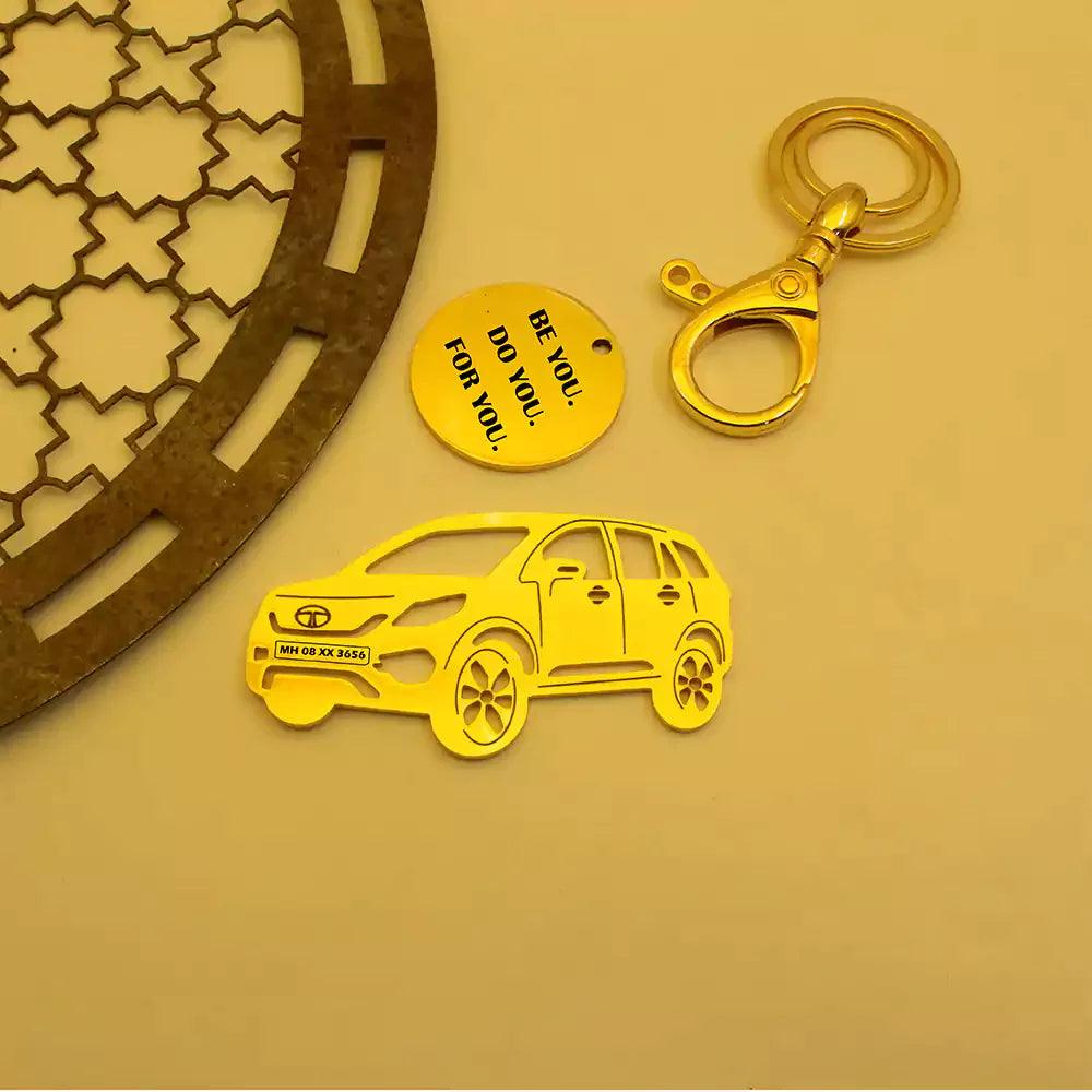 Personalized keychain for Tata Hexa New Model Keychain