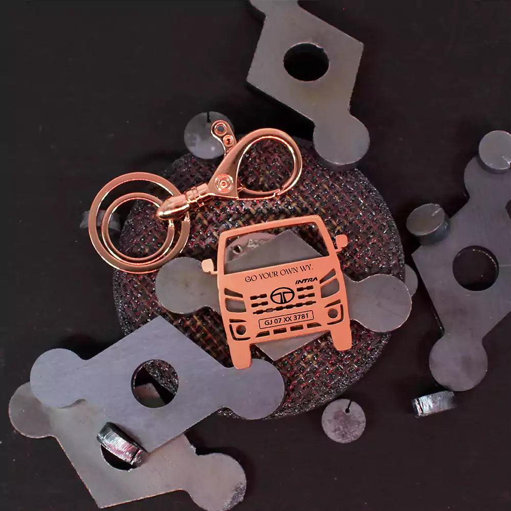 Thoughtful gift for hardworking drivers, Tata Intra V10 personalized keychain