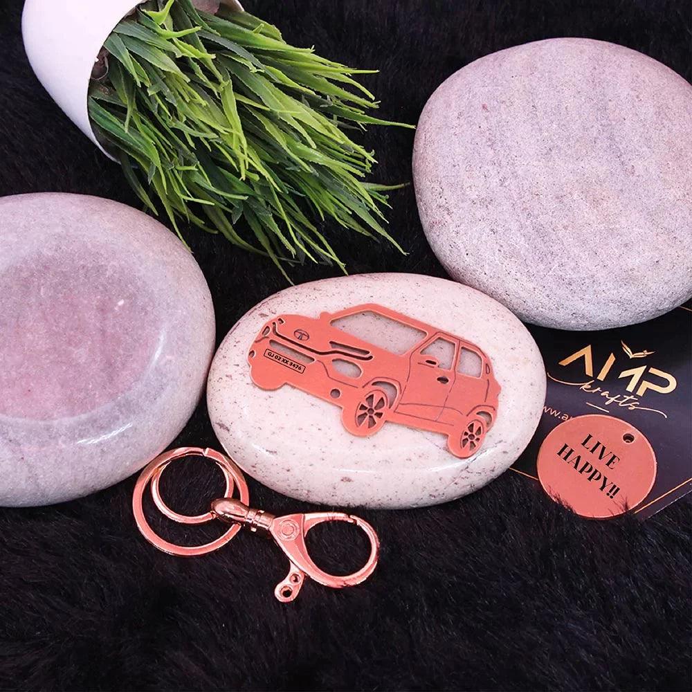 Anniversary gift for couples, Tata Punch 2021 personalized car keychain