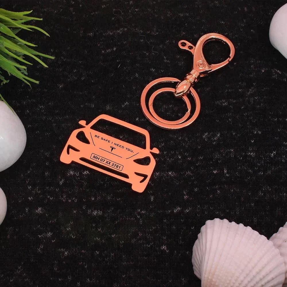 Personalized keychain for Tesla Model 3 2021 Keychain, nAME & NUMBER PLATE KEYCHAIN , BEST GIFT FOR MEN , DRIVE SAFE KEYCHAINS