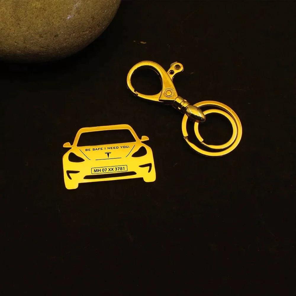 Personalized keychain for Tesla Model 3 2021 Keychain, nAME & NUMBER PLATE KEYCHAIN , BEST GIFT FOR MEN , DRIVE SAFE KEYCHAINS