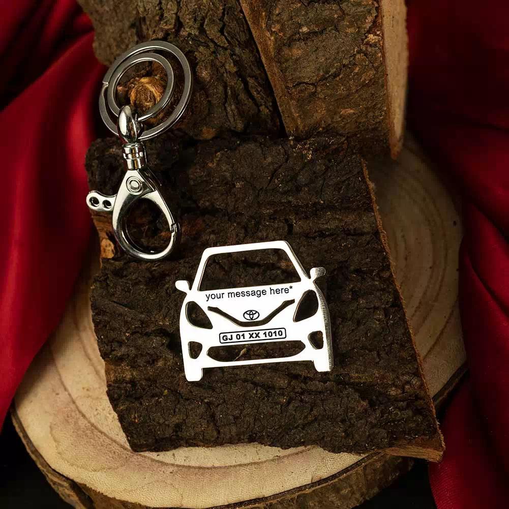 Personalized keychain for Toyota Glanza Keychain