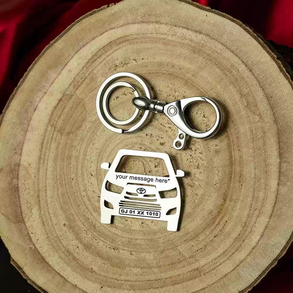 Personalized keychain for Toyota Innova Keychain , Name & Number plate keychain , gift for boyfriend 