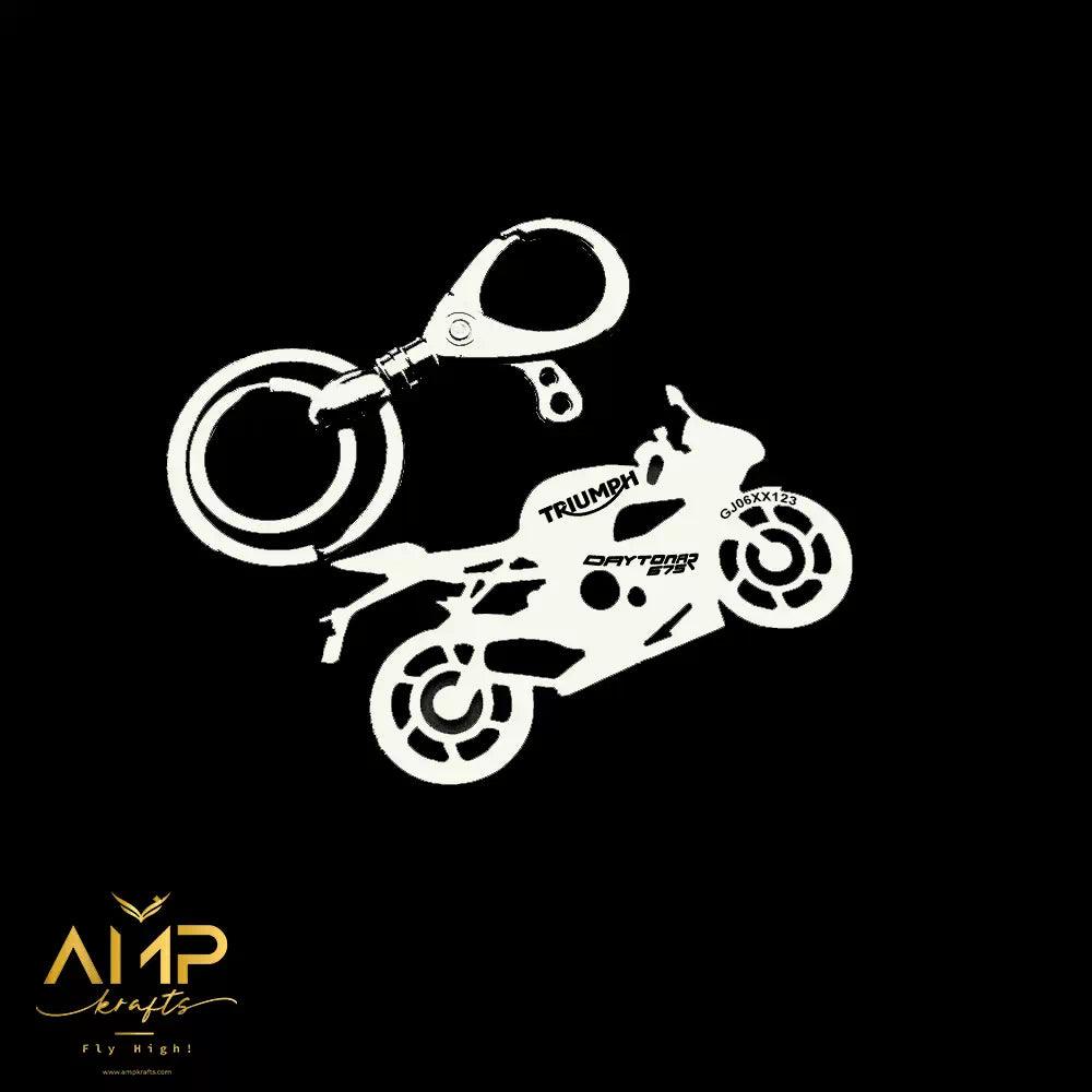 Emotional gift keychain for Triumph Daytona 675R rider