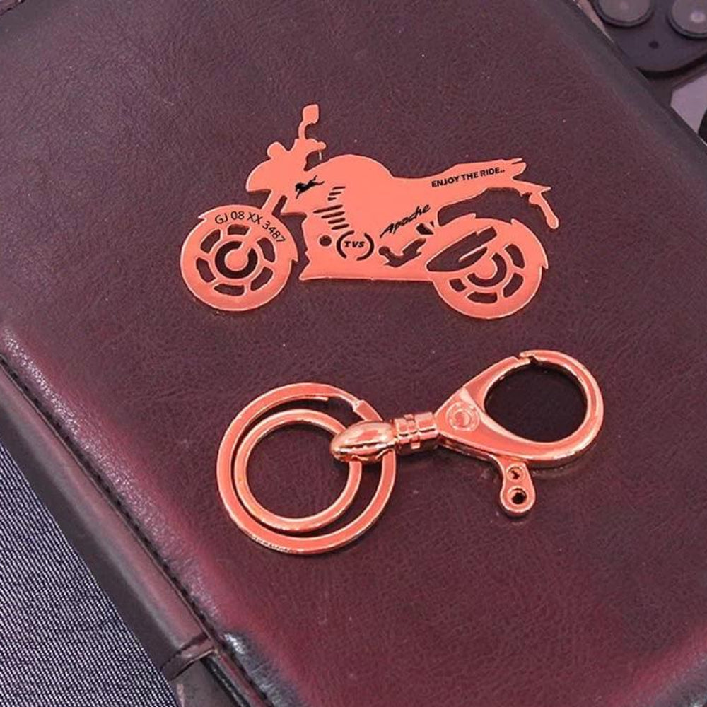 Name engraved bike key accessory for TVS Apache RTR 160 4V