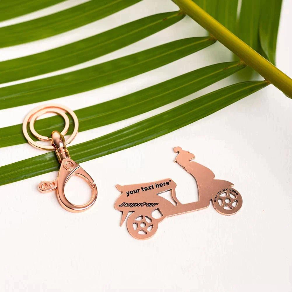 Name engraved scooter key accessory for TVS Jupiter