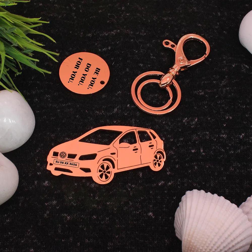 Volkswagen Polo (2022) Keychain - AmpkraftsVolkswagen Polo (2022) Keychain - Ampkrafts , personalised keychain ,name and number plate keychain