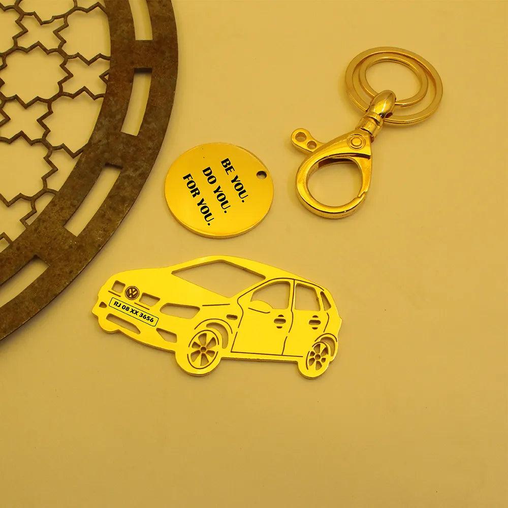 Volkswagen Polo (2022) Keychain - AmpkraftsVolkswagen Polo (2022) Keychain - Ampkrafts , personalised keychain ,name and number plate keychain