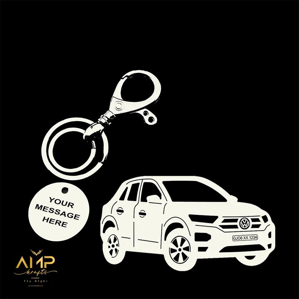 Volkswagen T-roc 2021 Keychain - Ampkrafts , Name & Number plate keychain , personalised gift