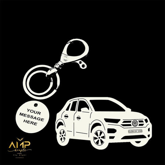 Volkswagen T-roc 2021 Keychain - Ampkrafts , Name & Number plate keychain , personalised gift